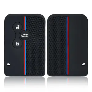 Porte-clés pour Renault <span class=keywords><strong>Scenic</strong></span> Clio Logan Megane <span class=keywords><strong>2</strong></span> 3 Koleos, étui pour clé de voiture à 3 boutons - Product Image 1