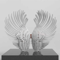 Sculpture d'ailes en acier inoxydable personnalisée, sculpture d'ailes personnalisable pour la décoration de mariage, fond