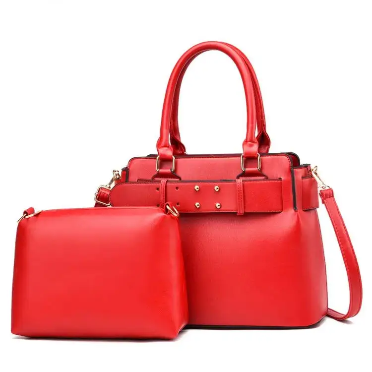 Belt Decoration Woman Cross Shoulder Bag New Design Red Purses And Handbags Women Bag