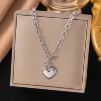 JML vente en gros de luxe en acier inoxydable bracelet cœur ensemble de colliers en argent bijoux de mode breloques en or laminé cœur
