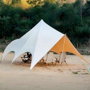 Tente de <span class=keywords><strong>camping</strong></span> extérieure beige en tissu Oxford, une chambre, imperméable et pare-soleil, vente directe du fabricant - Product Image 1