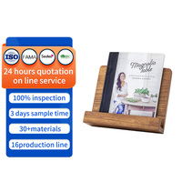 Support de livre de recettes en bois, support réglable pour livre de recettes, support d'affichage pour tablette en bois pour comptoir de cuisine