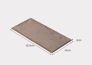 ถาดชาเซรามิกสไตล์ญี่ปุ่นแบบหยาบ ทำมือ ถาดรองน้ำชาแบบเรโทร ถาดรองน้ำชาแบบมินิมอลสำหรับเทน้ำชา - Product Image 4