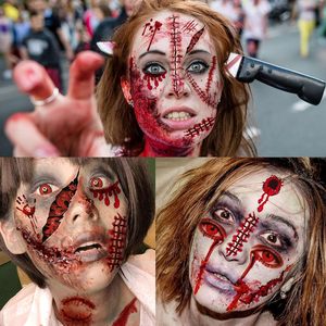 Kit de <span class=keywords><strong>Maquillage</strong></span> pour <span class=keywords><strong>Halloween</strong></span> <span class=keywords><strong>Sorcière</strong></span> Zombie Visage de Chauve-Souris Réaliste Tatouages Autocollants pour Femmes Adultes Enfants Hommes <span class=keywords><strong>Halloween</strong></span> - Product Image 6