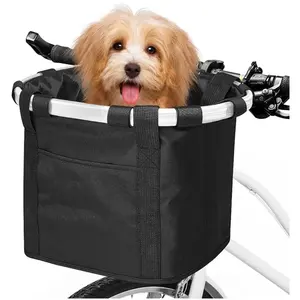 自行车篮，折叠小宠物猫狗托架前可拆卸自行车车把篮可拆卸自行车包