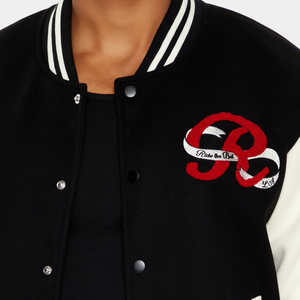 2025 dernière conception 100% pure laine mouton cuir manches contraste Chenille broderie Logo hiver université veste Letterman veste - Product Image 1