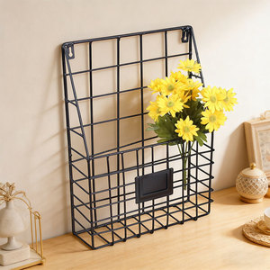 Nordic Style Wrought Iron Wall Mounted Magazine <b>Rack</b> 1 Tier Durable Storage Basket For <b>Kitchen</b> Living Room - Product Image 3