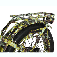 Vélo électrique Fat de couleur camouflage avec porte-bagages arrière en alliage d'aluminium et grande capacité de batterie Design Fat Tire Bike
