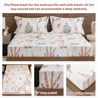 Ensemble de draps de lit en coton imprimé avec des motifs floraux tropicaux, respirants, mignons, faciles d'entretien, extra doux et confortables pour la chambre à coucher