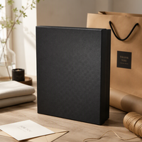 Boîte cadeau en carton noir, boîte d'emballage rigide, logo personnalisé pour cadeau et artisanat
