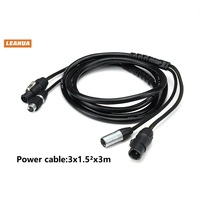 Câble d'alimentation DMX XLR étanche IP65 LEAHUA 3x1,5²x3m pour projecteur de scène, faisceau mobile, LED Par, stroboscope, blinder