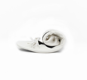 Zapatos blancos de fiesta personalizados para mujer, planos de viaje plegables, Ballet para chicas bonitas - Product Image 2