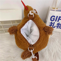 Tiktok vente chaude poulet sac en peluche dessin animé animal sac à bandoulière en peluche sac à dos en peluche personnalisé