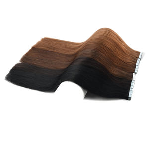 Extensions de cheveux humains russes Remy 12A double drawn sans couture, non traités, lisses, avec bandes adhésives invisibles en PU - Product Image 5