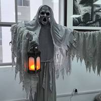 Boîte Lumineuse Électrique d'Horreur pour Halloween, Accessoires de Fantômes Effrayants, Fantôme Électrique Lumineux Animatronique Animé pour Extérieur