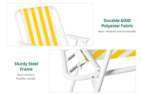 Chaise de plage pliable rayée personnalisable avec une capacité de charge élevée, échantillonnage rapide disponible