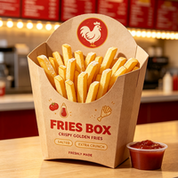 Sacs en papier, barquettes et boîtes d'emballage pour frites, hamburgers, nuggets, poulet frit, restauration rapide, à emporter, avec logo personnalisé