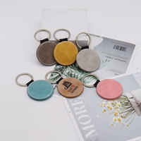 Hochwertiger hand gefertigter Leders chl üssel bund Benutzer definiertes Logo Sublimation rohlinge Quadratische und runde Form mit leichtem Metall material