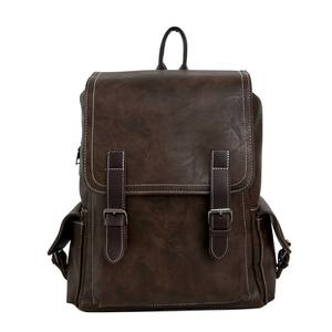 Sac à dos rétro européen américain en PU 15.6 pouces sac d'ordinateur portable décontracté pour hommes sac à dos de voyage en plein air nouveau produit transfrontalier - Product Image 5