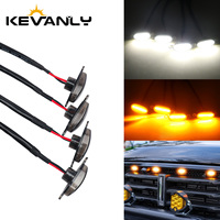 Feu de calandre LED ambre 12V avec lentille fumée, lampe de positionnement avant universelle pour camion, SUV, accessoires tout-terrain