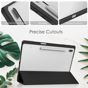 Custodia ultra sottile a tre ante in PU+acrilico con chiusura a flip in pelle per tablet Samsung <span class=keywords><strong>Galaxy</strong></span> <span class=keywords><strong>Tab</strong></span> <span class=keywords><strong>S8</strong></span> <span class=keywords><strong>Plus</strong></span> SM-X800 SM-X806 da 12,4 pollici - Product Image 3