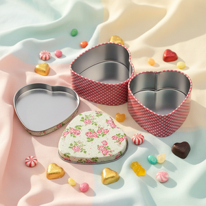 Caja de Metal de Hojalata en Forma de Corazón con Logotipo Personalizado OEM al por Mayor, Embalaje de Regalo de Dulces de Grado Alimenticio para Recuerdos de Boda o San Valentín - Product Image 1
