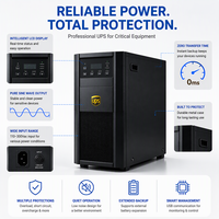 UPS Online 1000Wh Fase Tunggal, Catu Daya Cadangan, Baterai Lithium atau Asam Timbal, Proteksi Sirkuit Pendek & Petir, Komputer CCTV