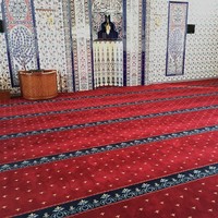 Tapis en nylon rouge à poils coupés de haute qualité de l'usine chinoise pour la mosquée de Dubaï tapis de prière de Turquie tapis de mosquée mur à mur