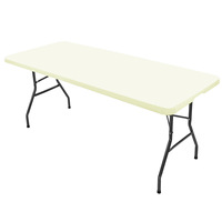 Table pliante en plastique robuste portable de 8 pieds pour les sorties et l'utilisation à domicile Table pliante
