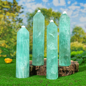 Cristaux d'énergie naturels en gros, pointe <span class=keywords><strong>de</strong></span> cristal <span class=keywords><strong>de</strong></span> quartz sculpté, pierre précieuse, <span class=keywords><strong>tour</strong></span> <span class=keywords><strong>de</strong></span> fluorite verte pour la guérison - Product Image 2
