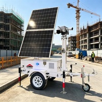 Caméras solaires pliables de surveillance de carrière sur remorques de sécurité avec 4 pieds de support pour la surveillance des parcs industriels