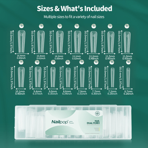 Nailpop rõ ràng Nail kép hình thức 150PCS cho Poly Nail Gel mở rộng Top Hình thức đầy đủ Bìa <span class=keywords><strong>15</strong></span> Kích thước nhanh chóng xây dựng Acrylic khuôn mẫu - Product Image 6