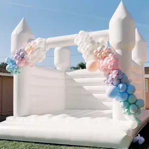 गर्म बिक्री शादी की पार्टी के लिए इस्तेमाल किया Inflatable शादी बाउंसर कूदते उछालभरी महल, Inflatable सफेद महल उछाल घर