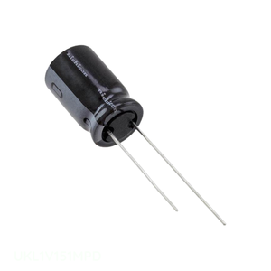 Condensador de Aluminio Original CAP ALUM 150UF 20% 35V RADIAL TH UKL1V151MPD 150 uF de Montaje a Través de Orificio - Product Image 1