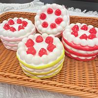 Jouets à presser en mousse PU en forme de gâteau à la fraise, Kawaii, simulation japonaise, doux, parfumés, à remontée lente, jouets squishy