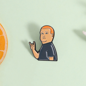 Cartoon Comedy TV Show Boy Emaille Pins Grappig Citaat Love You Gesture Reversspeld Groothandel - Product Image 2