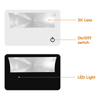 Custom Logo Acrylic Fresnel Lens Led Bookmark 3X Magnifier Glass Promotional Gift Bookmark Fresnel Lens Card for Reading