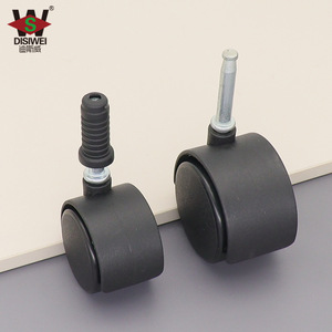 Roulettes de meubles Disiwei en plastique PP avec frein, roulettes pivotantes pour chaise de bureau, roulettes à brancher - Product Image 1