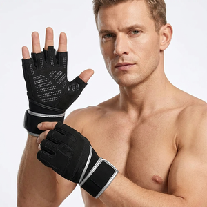 Guantes Deportivos de Medio Dedo de PU de Alta Calidad para Levantamiento de Pesas y Uso en Gimnasio, Ligeros, Embalaje Personalizado - Product Image 1