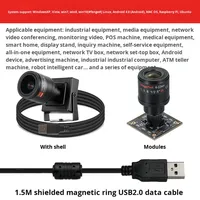 Cámara Industrial USB 1080P con Zoom 2.8-12mm, SDK, Quad Core, Metálica, Compatible con Android y Raspberry Pi, UVC, Sin Controladores