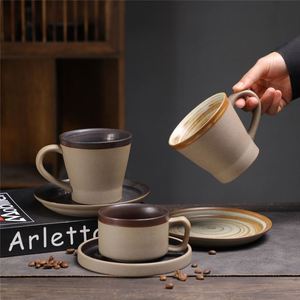 Vintage Japanese Ceramic <b>Cup</b> Set with Saucer Retro Porcelain Breakfast Afternoon Tea & Coffee Mug Clay <b>Espresso</b> Coffee Latte <b>Cup</b> - Product Image 4