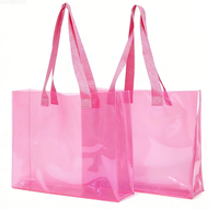 Sac Fourre-tout de Shopping Transparent en PVC Imperméable Grande Taille, Couleur Unie, avec Logo Impression Personnalisée pour la Vente en Gros