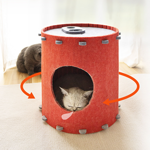 Cuccia per Gatti a Forma di Carota Personalizzata, <span class=keywords><strong>Tunnel</strong></span> Pieghevole in Feltro per Gatti da Interno, Produzione all'Ingrosso - Product Image 2