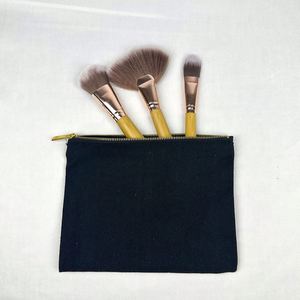 Bolsa de Algodón Personalizada al por Mayor, Bolsa de Aseo de Lona Negra, Bolsa de Maquillaje de Algodón Natural Ecológico - Product Image 3