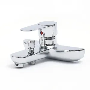 Silver White Wall Mounted Faucet Ss Splitter Hot and Cold Mixed Zinc Faucet Single Handle Bathroom Faucet