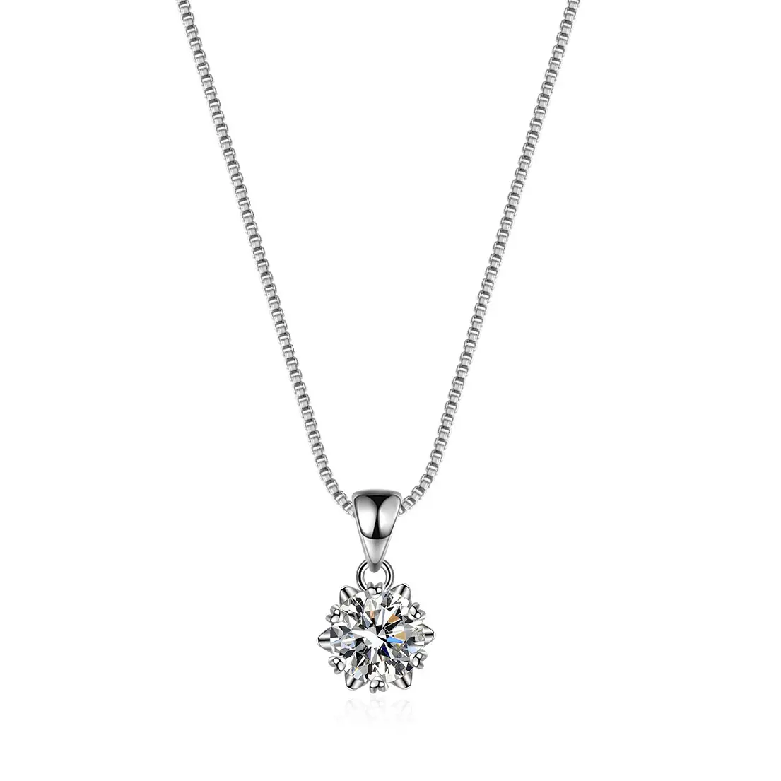 High end morsonite Pendant Necklace S925 Sterling Silver Platinum Plated Jewelry live broadcast