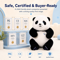 Jouet en peluche parlant IA Panda Momo F-202 alimenté par GPT, 35 cm, noir et marron, compagnon interactif IA pour enfants, respectueux de l'environnement, expédition immédiate