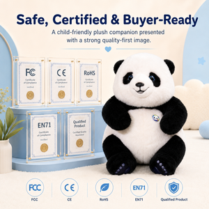 Jouet en peluche parlant IA Panda <span class=keywords><strong>Momo</strong></span> F-202 alimenté par GPT, 35 cm, noir et marron, compagnon interactif IA pour enfants, respectueux de l'environnement, expédition immédiate - Product Image 5