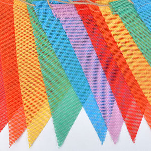Guirnalda de 12 Banderines de Arcoíris Colgantes con Cuerda de 4m, Diseño Geométrico, Triángulos Multicolores, Bandera <span class=keywords><strong>Pastel</strong></span> - Product Image 5
