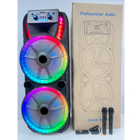 Enceinte de karaoké double 15 pouces 80W avec 1 microphone sans fil USB/AUX/RCA/XLR TF pour lumière RGB et télécommande en plastique YFY-21501